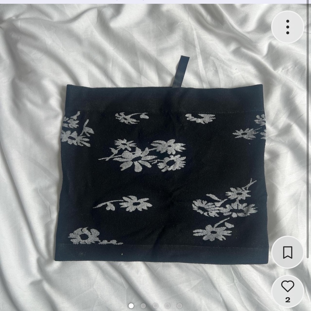Urban Outfitters Black Floral Crop Top
